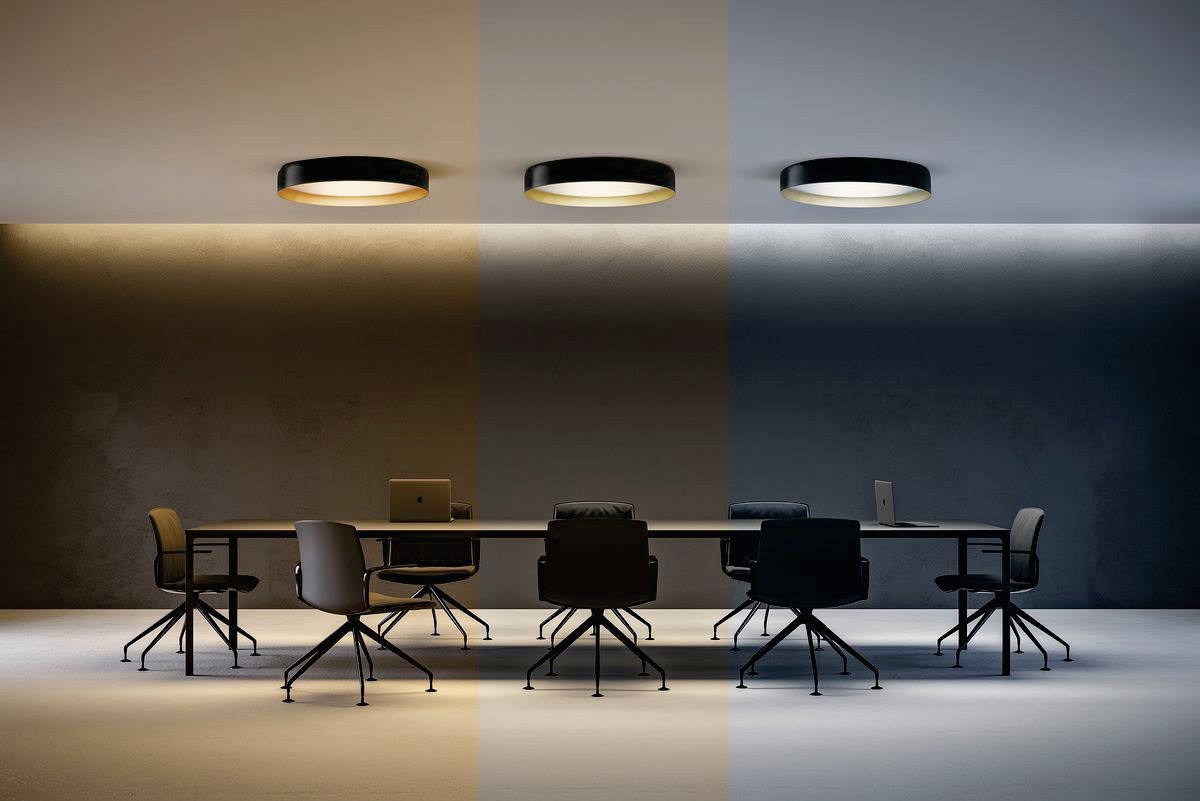 Tunable-white lighting in a meeting room